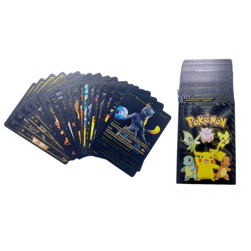 Pokémon Gold Foil Card, VSTAR, VMAX, EX, GX Cards, Inglês, Francês, Alemão, Espanhol, Charizard, Pikachu, Arceus, Prata, 165pcs