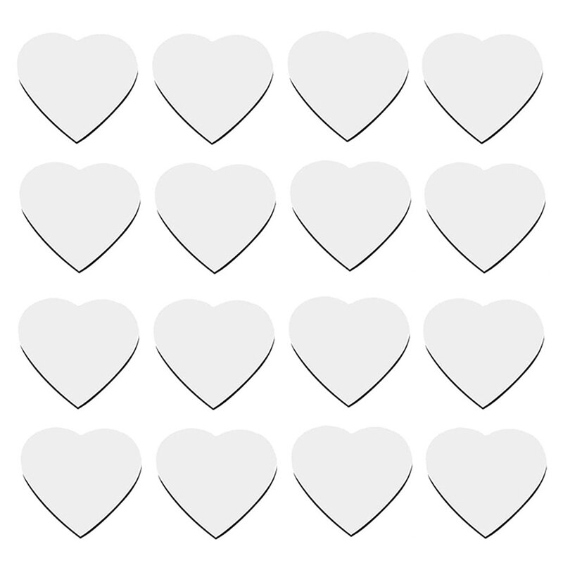 30Pcs Heart Shaped Sublimation Magnet Blanks Wedding Valentines Day Refrigerator Magnets Love Heart Wall Door Decoration White