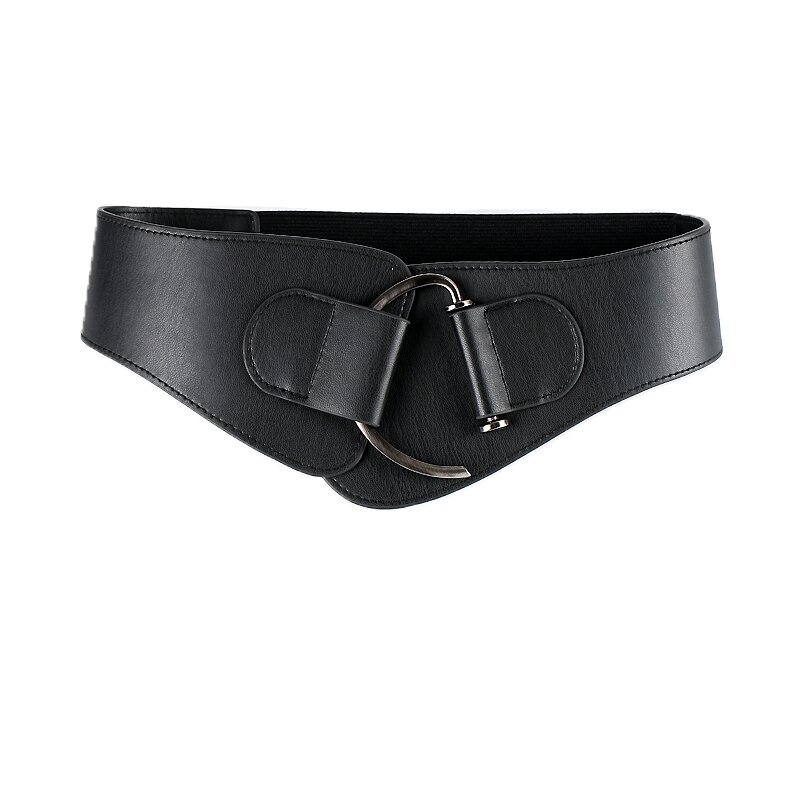 Nuova cintura di lusso nera con fibbia grande cintura elastica in lega larga per donna cappotto da donna elasticizzato di alta qualità cintura Riem