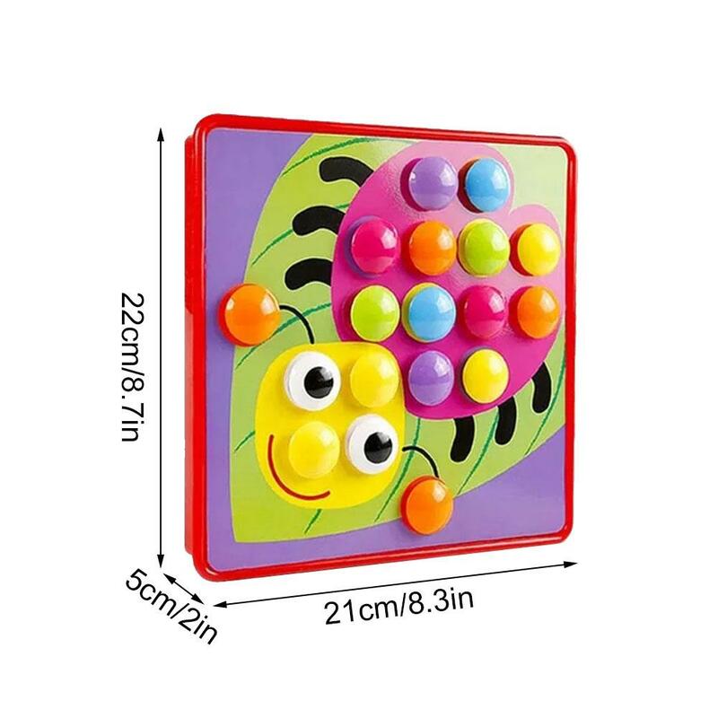 Grzyb paznokieć DIY Cartoon ręcznie robione zabawki zabawki edukacyjne dla dzieci Montessori inteligentna gra logiczna 3D puzzle plansza prezenty