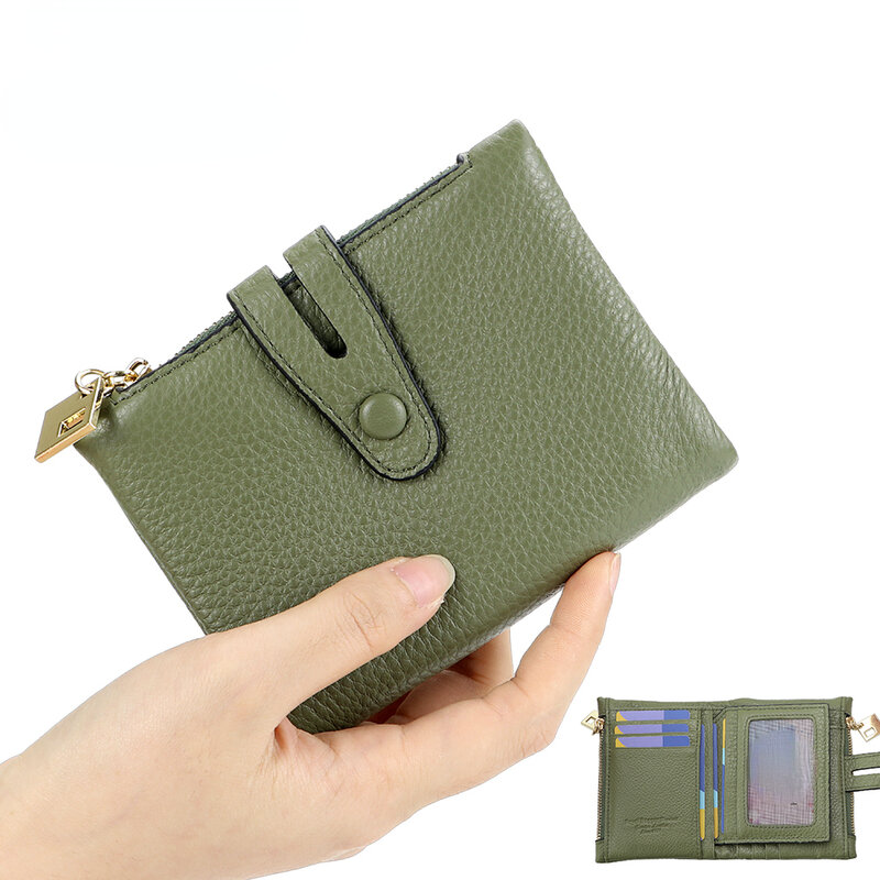URBAN MASTER Stylish Short Wallet, Genuine Leather Multi-card Slots Card Holder, Perfect Casual Coin Purse For Daily Use 1665