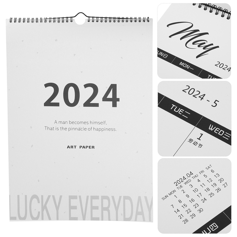 Planejador diário para parede e parede mensal, organizador planejador diário, ano novo