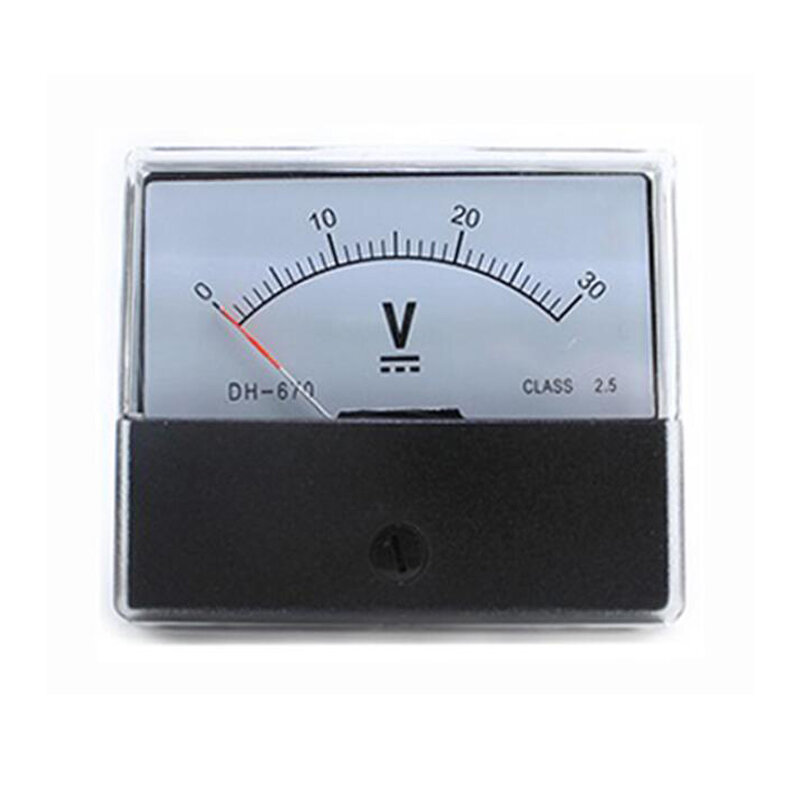 DH-670 Pointer Analog DC Voltmeter 5V 10V 15V 20V 30V 50V 100V 70*60mm Accuracy 2.5 0-500V
