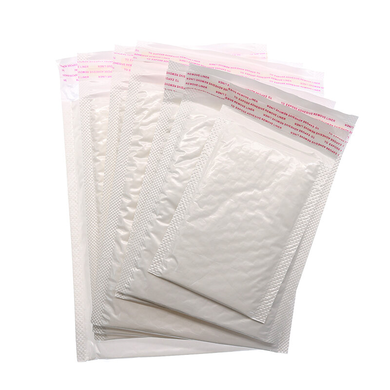 100Pcs/Lot Bubble Envelope Bag White Bubble Poly Mailer Self Seal Mailing Bags Padded Envelopes for Magazine Lined Mailer