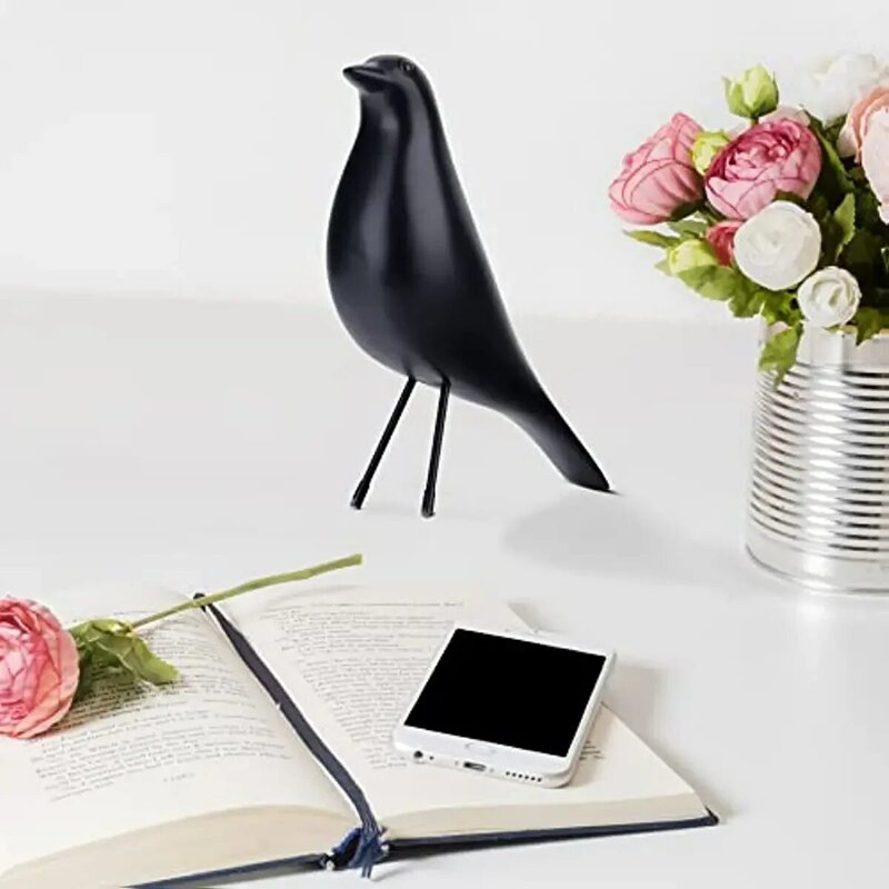 Estatuilla de pájaro de resina, escultura de estatua de pájaro minimalista moderno, adornos decorativos para sala de estar, dormitorio, decoración de oficina