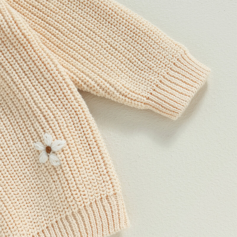 Suéter suelto de flores de punto suave para niños, ropa de primavera y otoño, Tops para niños, ropa de invierno