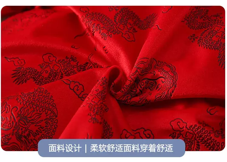 Традиционная Праздничная детская китайская Новогодняя красная одежда для девочек и мальчиков, костюм Тан, зимние цельные комбинезоны, искусственная одежда, подарочный набор