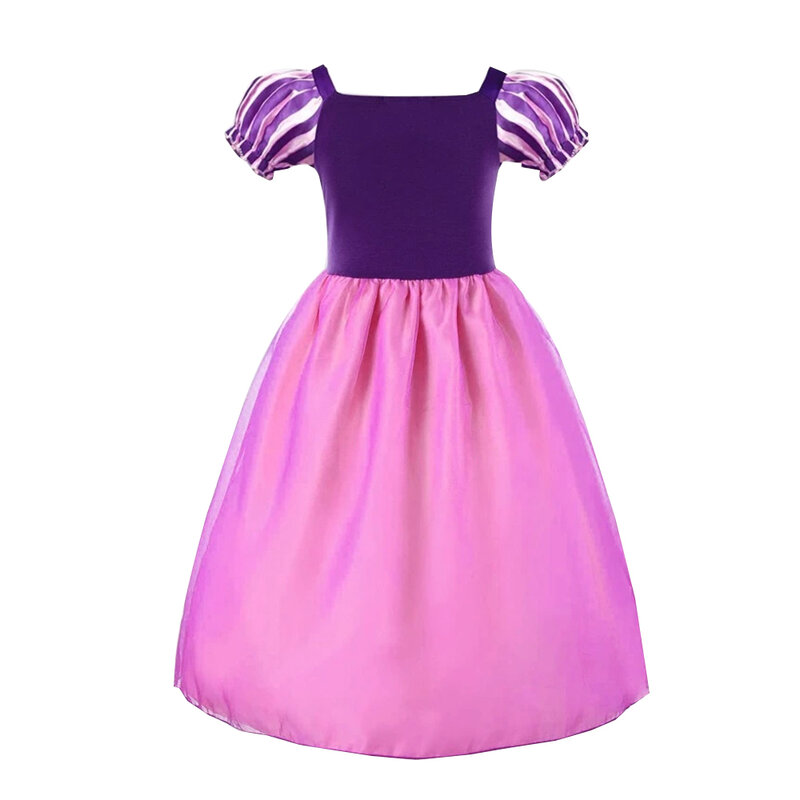 Детское Платье Принцессы Диснея, костюм Рапунцель для девочек, 2024, платья на Хэллоуин, косплей, день рождения, платья, детская одежда, наряд
