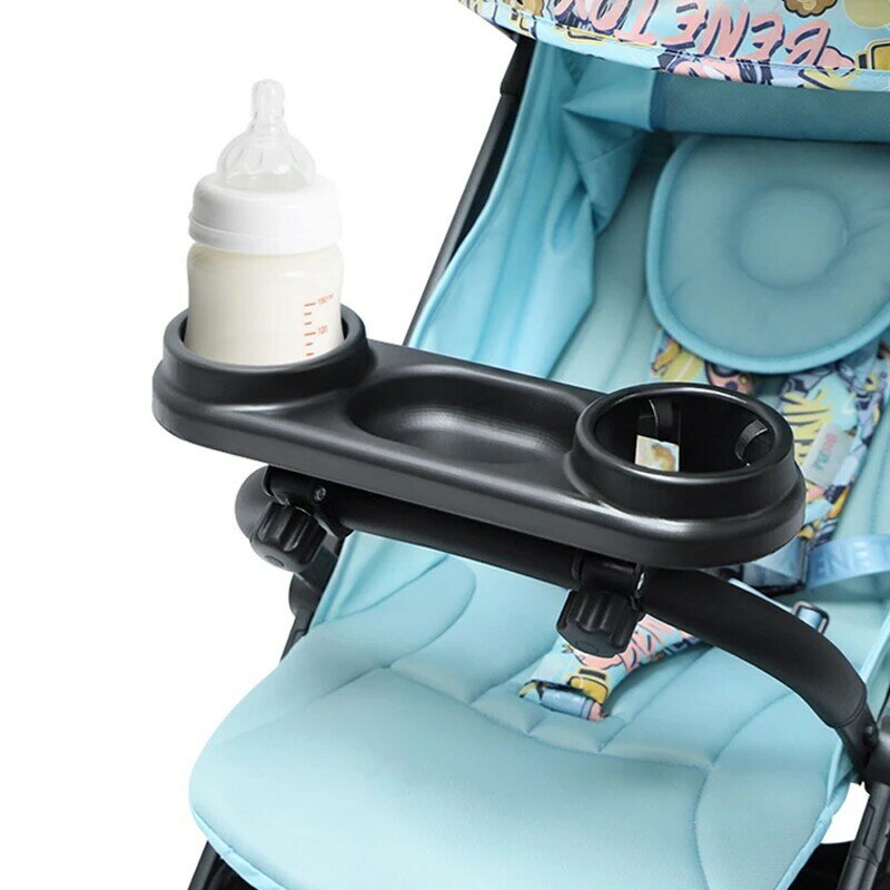 Zwart/Grijze Kinderwagen Eetbord Bekerhouder Kinderwagen Armleuning Eten Dienblad Reisverzorging Veiligheidsaccessoires