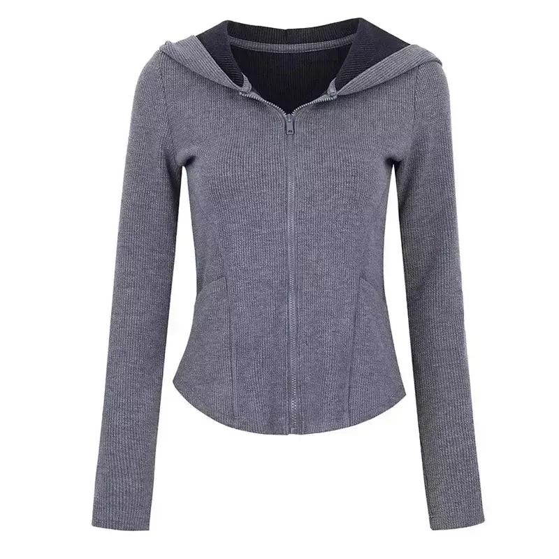 LO Warm Threaded Sweatshirt Women Slim Long Sleeves Quick-drying Zipper Fitness Wear Top Yoga Jacket