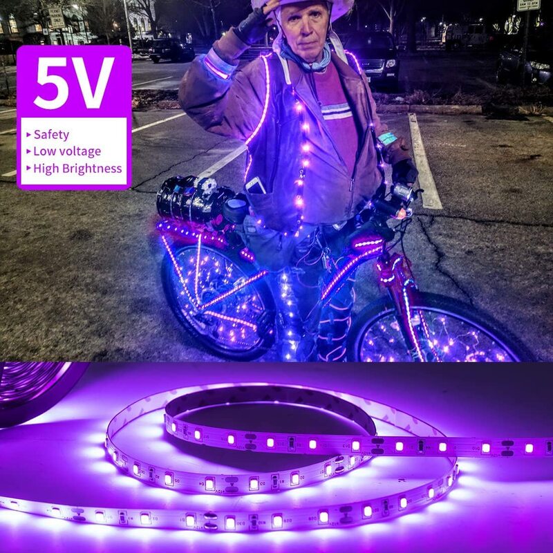 2,5 m UV LED Streifen Licht USB DC5V UV Schwarzlicht 390nm-400nm Streifen Flutlicht für fluor zierende Körperfarbe Tanz Party Bühnen dekor