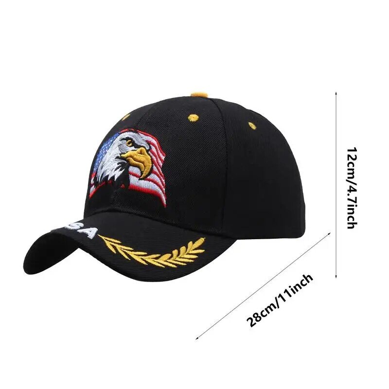 Unisex Classic Baseball Hats, Eagle and Flag, Duck Tongue, Adjustable, Women's Golf Caps, Outdoor Sports, Sun, Sun, Men