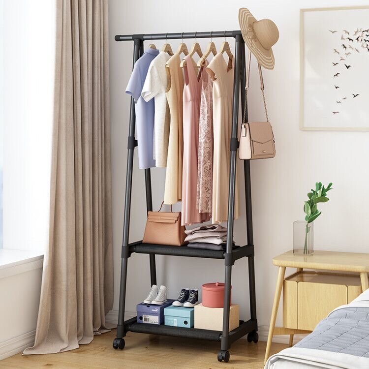Floor Clothes Rack Standing Hangers Wooden Hanger for Clothes Coat Rack Wall Bags Living Room Cabinets Racks Shelves Clothing