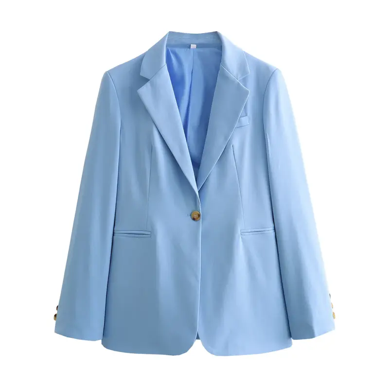 Blazer único botão e shorts de cintura alta para mulheres, casaco de ventilação traseira, desgaste do escritório, moda feminina, 2 pcs, 2024