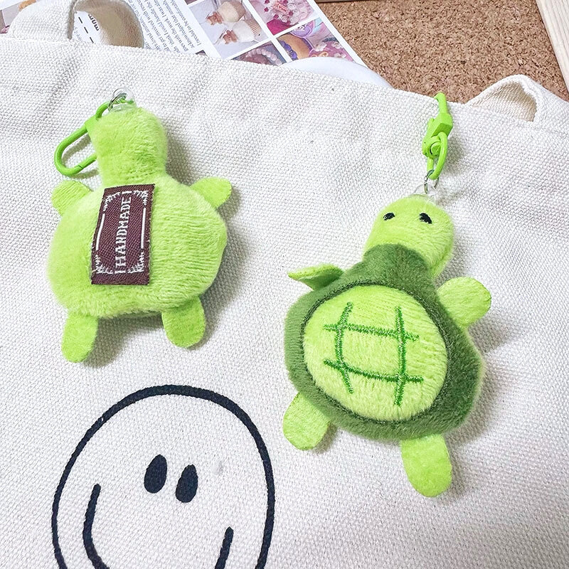Cute Plush Turtle Plush Doll Toy Keychain Pendant Cartoon Little Turtle Keyring Backpack Charms Car Bag Decor Kids Birthday Gift