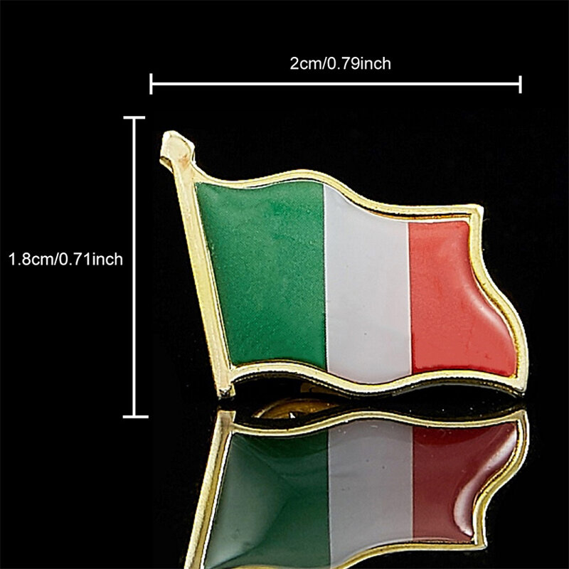 Broche de bandera italiana ondulada 3D, Pin dorado, insignia de bolso, Pin de solapa de ropa/bolso