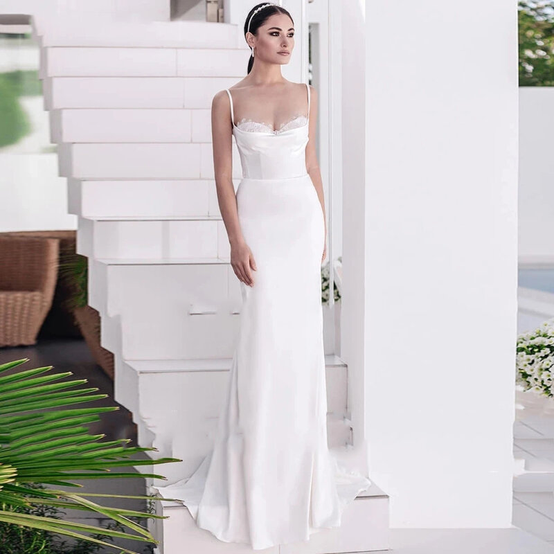 Женское атласное свадебное платье It's yiiya, белое элегантное платье с юбкой годе на лето 2019