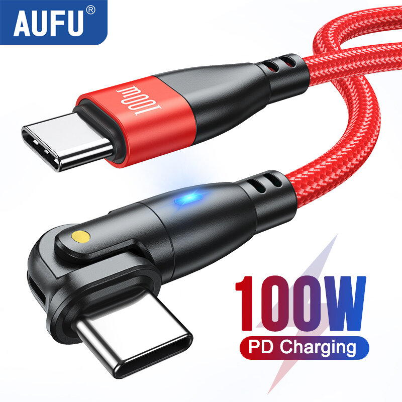 AUFU – câble USB C vers Type C PD100W 60W Type C câble de charge rapide pour Samsung Huawei Xiaomi Macbook chargeur d'ordinateur portable fil 3M
