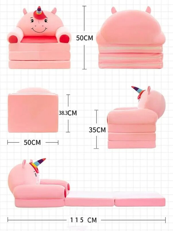 Kinder Couch Kinder Sofa Abdeckung Cartoon Faul Klapp Kleine Sofas Bett Mädchen Prinzessin Baby Kleinkind Dual-zweck Kinder Stuhl möbel