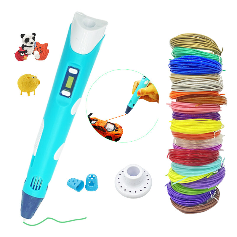 3D Pen For Children Kids Diy Printing LED Pencils Printer Draw Gel Arts Crafts Toys for Cute Novelty Gift Professional Painting