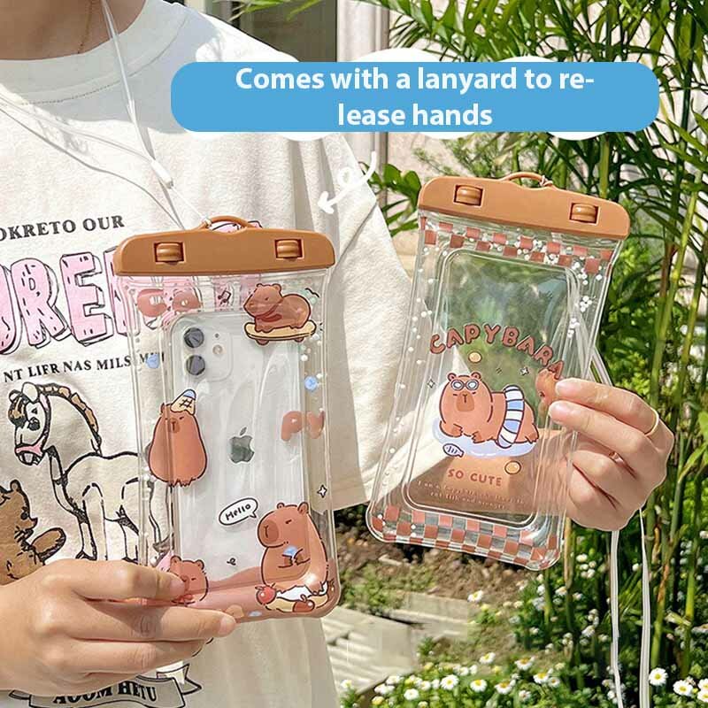 Bolsa impermeable para teléfono móvil con pantalla táctil de dibujos animados, cubierta transparente para buceo al aire libre, natación, Rafting, bolsa sellada impermeable