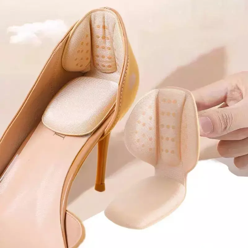 2PCS Heel Stickers Sneakers Heel Protection Pads Women Insoles Adjust Size Half Cushion Heel Inserts T-Shaped Shoe Foot Care Pad