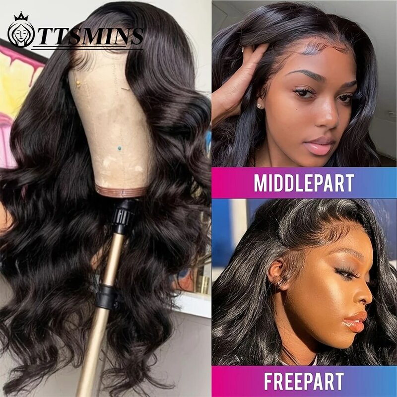 Loose Wavy Lace Front Wigs Human Hair Body Wave 13x4 Lace Frontal Wig Pre Plucked With Baby Hair 180% Brazilian Human Hair Wigs