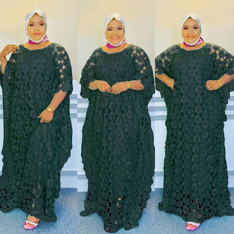 Африканское кружевное платье Дашики для женщин, традиционное Африканское платье Boubou большого размера, 2024, длинное Африканское платье, африканская одежда