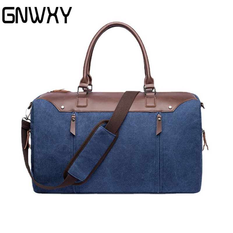 GNWXY-equipaje de mano de lona portátil para hombre, bolsa grande de viaje de gran capacidad, estilo coreano, envío directo