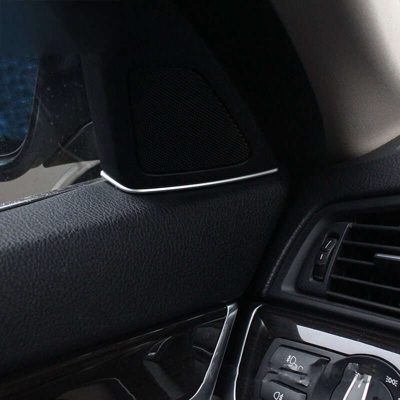 2Pcs Door Tweeter Slot Plug Stickers for F10 F11-BMW 5 Series 2011-2013 ABS Chrome Door Speakers Frame