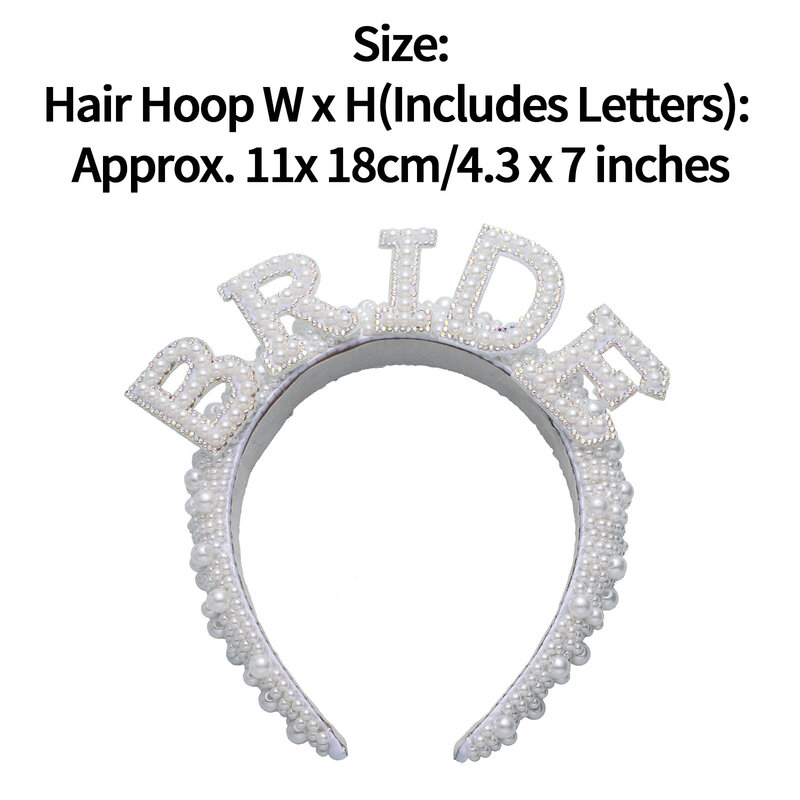 Hot White Bride Pearls Hair Band Hair Hoop Headwear Hair Ornaments for Birthday Wedding Party Gifts Accessories Photography Prop