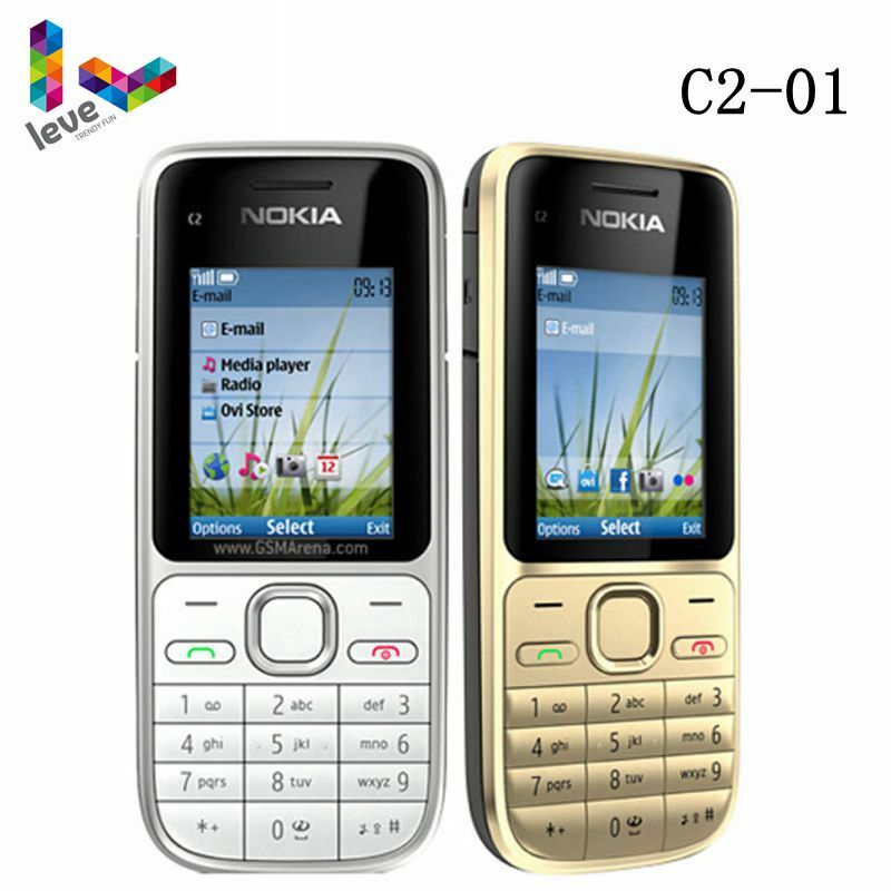 Keyboard Nokia C2 C2-01 GSM, telepon seluler bahasa Inggris & Ibrani mendukung Logo pada tombol tidak terkunci ponsel 2G 3G