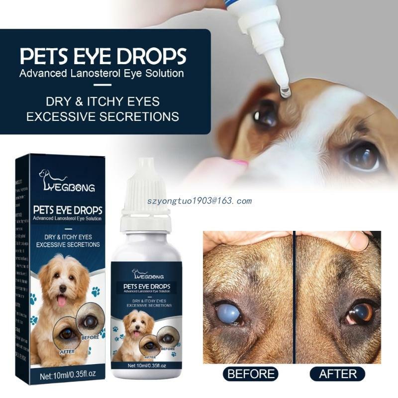 Dog Eye Drops para Infecções-Runny-Eyes Care Pet removedor de mancha de lágrima