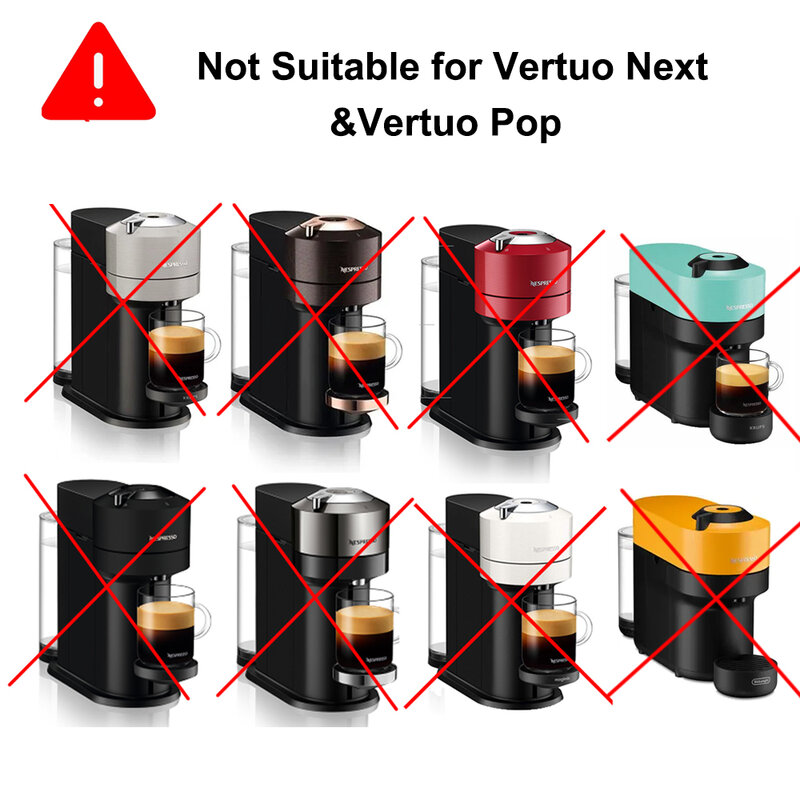 Nespresso Vertuolineと互換性のあるステンレス鋼カプセルのセット,再利用可能なコーヒーフィルター