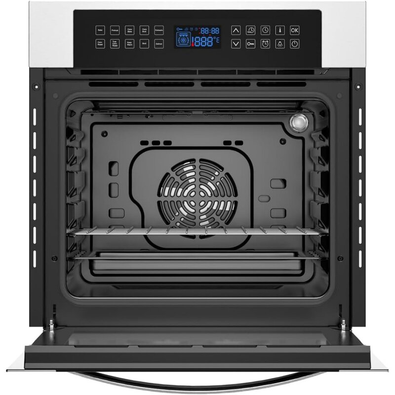 24" Electric Convection Single Wall Oven 10 Cooking Functions Deluxe 360° ROTISSERIE with Sensitive Touch Control in Stainless