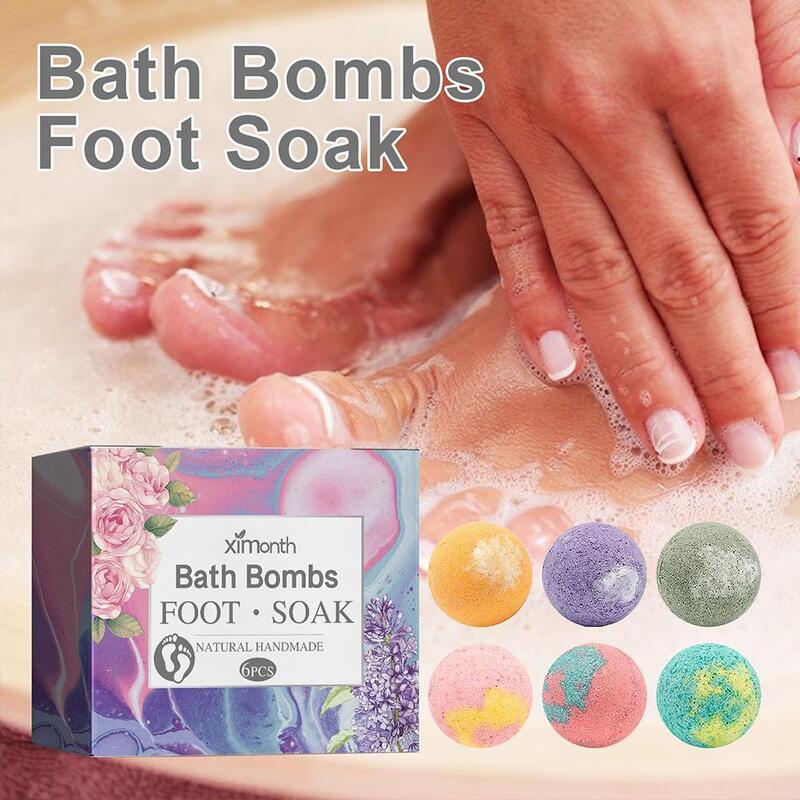 6pcs/1box Natural Herbal Essential Oil Foot Bath Effervescent Tablets  Drainage Ginger Foot Soak Foot Spa Foot Care body Care