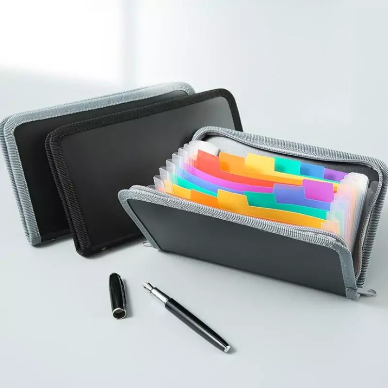 다채로운 확장 파일 폴더 가방 지갑, 문서 파일 파우치, 빌 확장 폴더 정리함, 사무실 바인딩 용품, A6