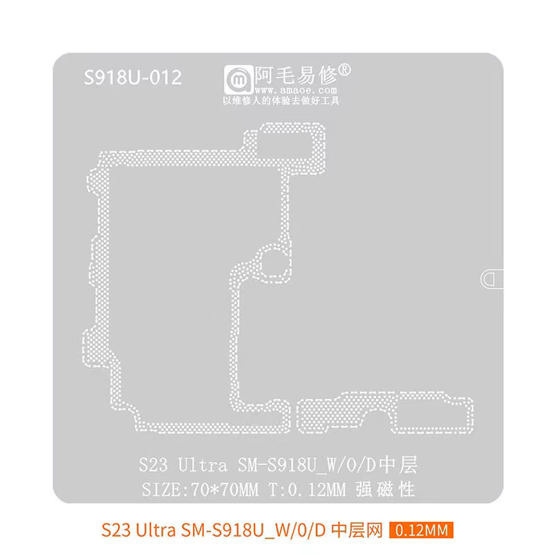 Stensil BGA untuk Samsung S23 Ultra SM-S918U_W/O/D templat penanaman ulang stensil timah