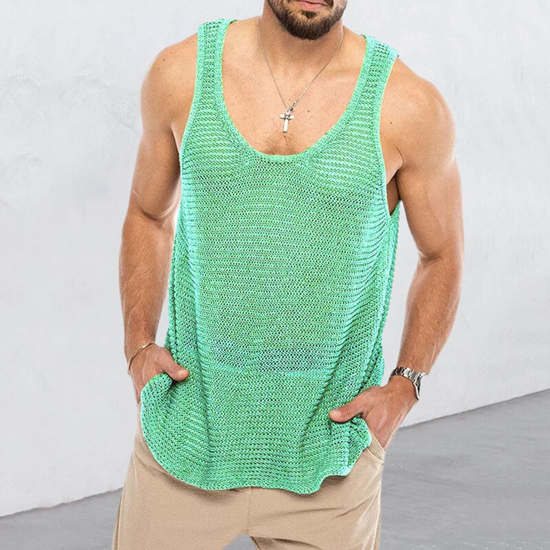 2023 Summer New Incerun Tank Tops for Men's clothing Sexy Sleeveless Knitted Vest Men's Tank Top