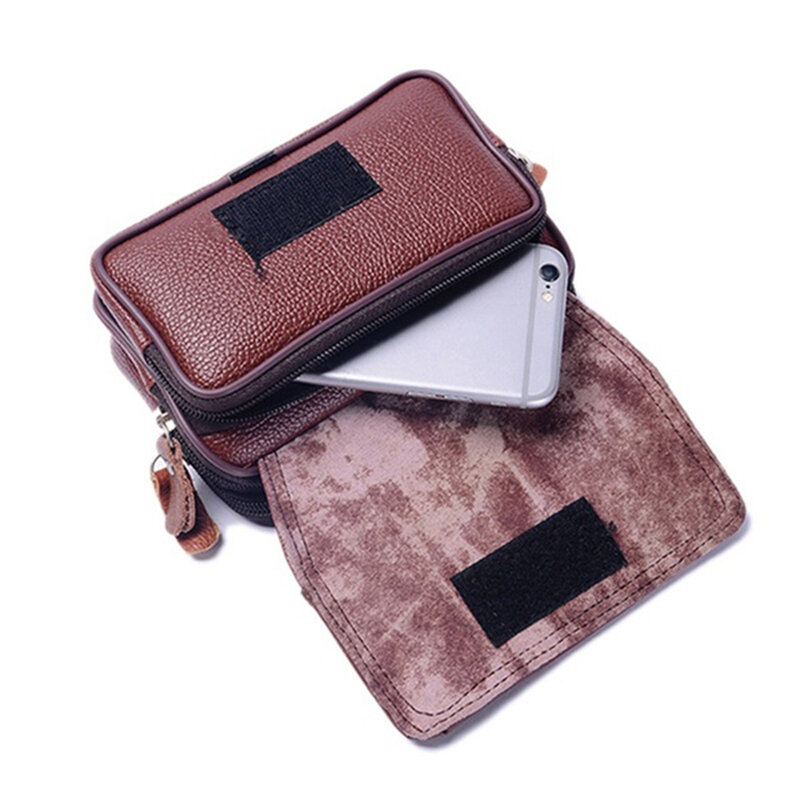 Vintage Waist Pack Multi-Function PU Leather Phone Coin Waist Bag Vintage Unisex The Belt Outdoor Small Wallet Men Women New