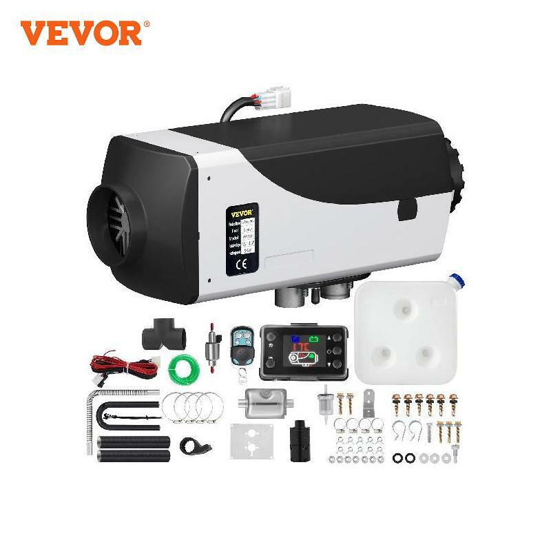 VEVOR-Diesel Air Heater, Aquecedor de Estacionamento com Termostato LCD, Controle Remoto, Silenciador para Trailer Bus RV, Motor Home e Barcos, 5kW, 12V