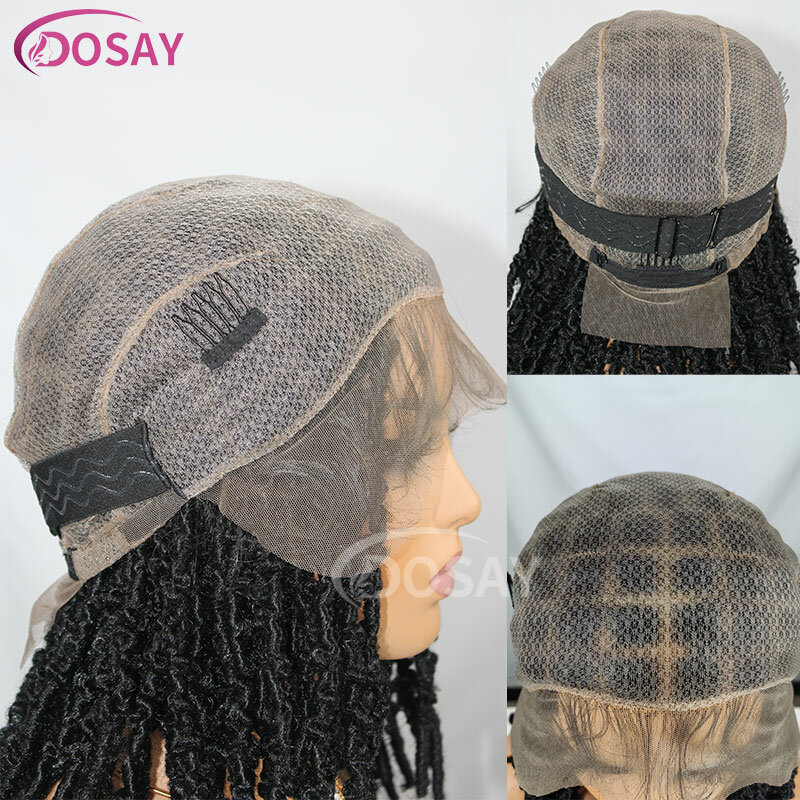 Dosay Synthetic Box Braided Wig For Women 16" Faux Locs Twist Braiding Wig Short Bob Dreadlock Knotless Braiding With Baby Hair