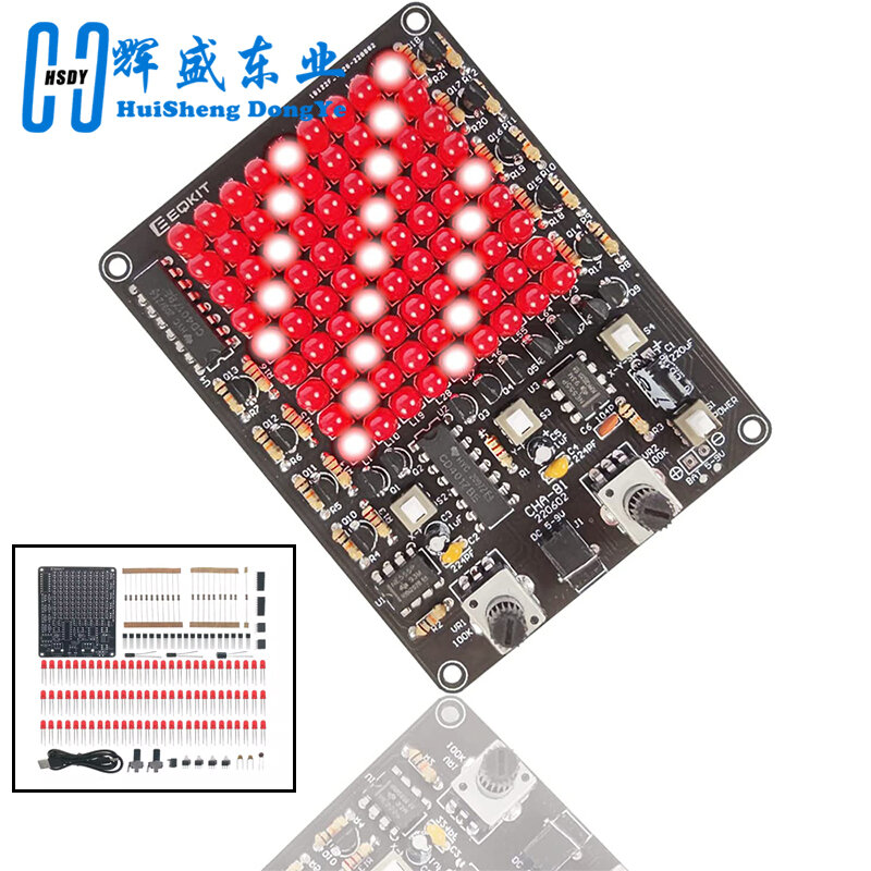 Elektronik LED DIY CHA-81, Kit DC4.5-9V LED pelacakan permainan solder proyek latihan ikuti Spot USB/catu daya baterai