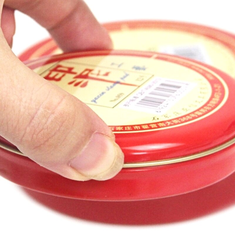 Round Red Stamp Pad Durable Red Stamp Ink Pad Chinese Yinni Pad Quick-Drying Red Ink-Paste Calligraphy Painting Supplies