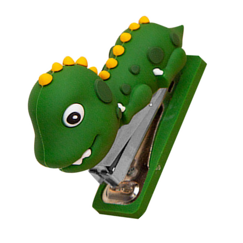 Grapadora de dinosaurio Adorable, grapadora reutilizable, papelería divertida, estatua de dinosaurio de silicona