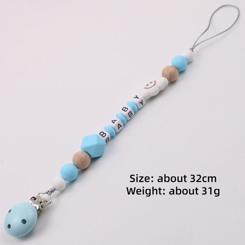 INS Baby Pacifier Clips Personalized Name Silicone Cartoon Cloud BPA Free Princess Dummy Nipple Holder Clip Custom Teething Toys