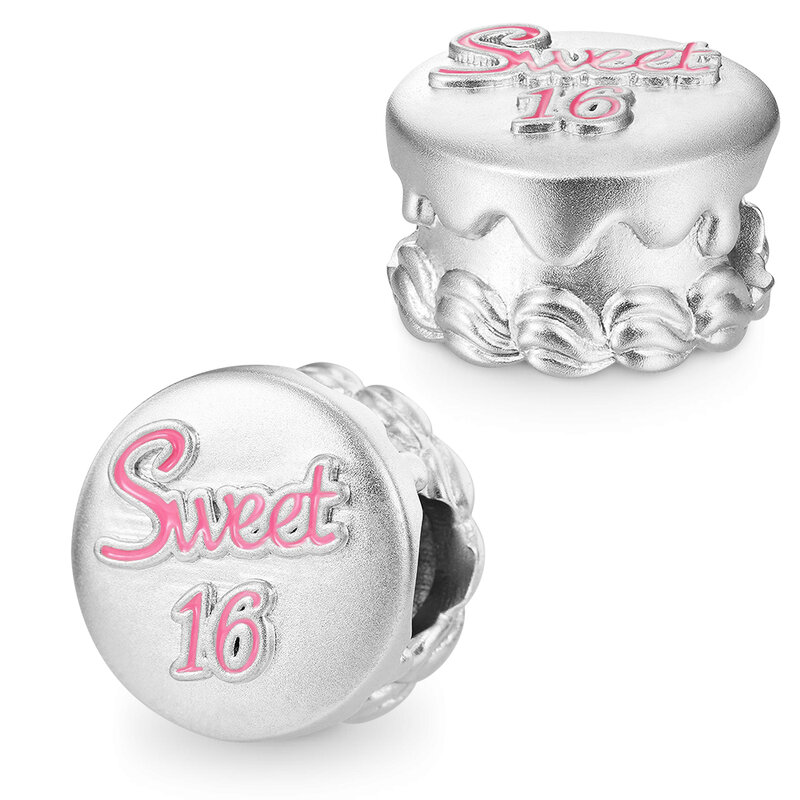 Nova 925 Sterling Silver Feliz Aniversário Bolo Balão de Ar Quente Encantos Beads Fit Pandora Original Pulseira DIY Moda Mulher Jóias