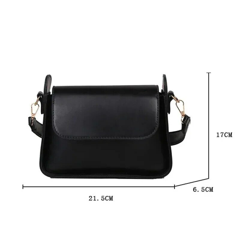 2024 Trendy Female Bag Vintage Crossbody Bags for Women PU Leather Simple Solid Color Flap Messenger Bag Designer Handbags Pouch