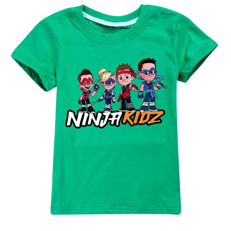 Ninja KIDZ-camiseta de algodão para meninos e meninas, roupas de verão para crianças, roupas adolescentes, boutique, tops com o pescoço, espionagem