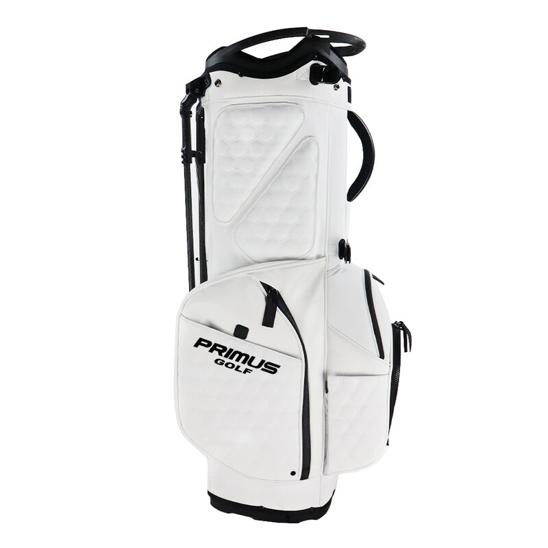 PRIMUS GOLF Custom  pu leather golf carry stand bag 14 divider way white leather golf bags for men